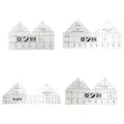 4PCS Quilting Rulers,Shaped Acrylic Sewing Ruler Quilting Templates,Sewing4532