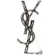 YSL Saint Laurent Opyum 復古金屬雕刻字母造型胸針(銀色)