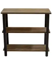 Alaterre Pomona 31inH 2-Shelf Metal and Solid Wood Under-Window Bookcase