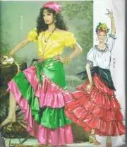 New Butterick 4889 Gypsy Skirt Peasant Blouse XS-M Fortune Teller Costume FF