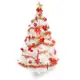 摩達客 台灣製10呎/10尺 (300cm)特級白色松針葉聖誕樹 (紅金色系配件)(不含燈)