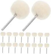 NOLITOY 20pcs Wool Brush Wood Carving Polishing Wheel Chrome Polishing Wheel for Jewelry Stone Wood Carving Buffing Brush Drill Buffer Attachment