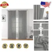 Modern Light Filtering Window Curtains - Charcoal Grey, 2 Panels 40"W x 102"L