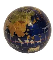 Globe Paper Weight - Multi Gem Inlaid Stone Paperweight World Map with gift box