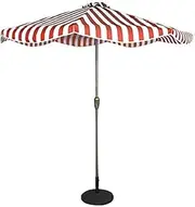 Sun Umbrella Garden 9FT/2.7M Outdoor Umbrella Patio Stripe Umbrella for Garden, Deck, Backyard, Pool (Green and White Stripe) (Red and White Stripe)
