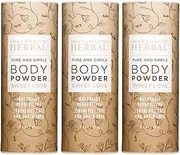 Body Powder for Women, Cornstarch and Talc Free Powder, Bath and Dusting Powder, Amber Oil, Frankincense Essential Oil, Ylang-Ylang, Vanilla, Warm Scent, Ora's Amazing Herbal, Sweet Love 2.5 oz 3 pack
