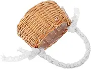 GOOHOCHY Rattan Storage Basket Baskets Picnic Basket Plastic Basket Small Wicker Basket Camping Container Flowers Basket Grape Basket Woven Flower Basket Strawberry Basket Woven Tool Brown