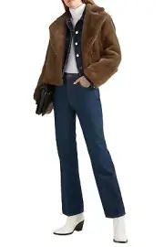 NWT Vince Faux Fur Moto Zip Jacket, MACCHIATO, M, MSRP $495