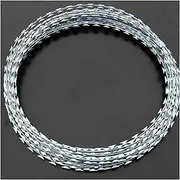 Razor Wire Barbed Wire Razor Razor Barbed Wire, 304 Stainless Steel Razor Wire Fence, Stretched Spiral Barbed Wire Coils (Color : Silver-45cm/Double Spiral, Size : 40m)