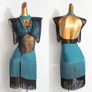 Latin Rumba Samba Dress Salsa Fringes Rhythm Ballroom Performance Show Dress