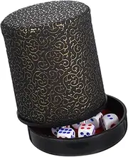 KOMBIUDA Dice Cup Lid Mute Shaker Pu Material Portable Dice Shaking Cup for Role Playing Games
