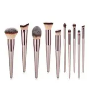 Stroke of Beauty - Makeup Brush (various designs) / Set Set of 10 - ZZ-10-A - Champagne Gold - One Size