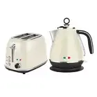 Vintage Electric Kettle & 2 Slice Toaster SET Combo Deal Stainless Steel Cream