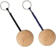 GANAZONO 2pcs Creative Wood Ball Keychain Stylish Floating Key Ring for Kayaking Boating Fishing Surfing and Water Sports Lightweight and Portable Design