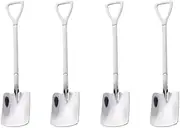 Tea Spoon Dessert Spoons 4PCS Creative Coffee Spoon for Ice Cream Dessert Scoop Tableware Cutlery Set Shovel Spoons Stainless Steel Teaspoons 4pcs Square-Silver