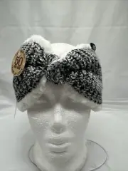 NWT Muk Luks Women's Sherpa Lined Headband, Black,