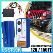Car Wireless Winch Remote Control Handset Easy To Install 150ft 12 Volt Blue
