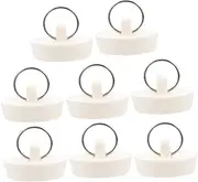 Rubber Bathtub Stoppers 8 Pack Leakproof with Pull Ring Design for Easy Cleaning for Kitchen Bathroom