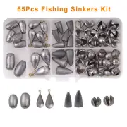 Fishing Sinkers Weights Kit Bullet Worm Weight Bass Casting Sinker Egg Sinker