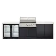 Crossray Premium 4B Outdoor Kitchens with 2 Door Fridge - White