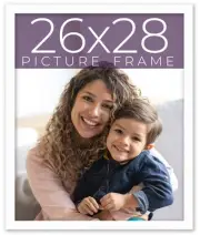 26x28 Frame White Real Wood Picture Frame Width 0.75 inches | Interior Frame Dep