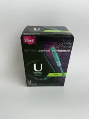 U By Kotex Sleek Tampons Super Unscented 34ct Anti-slip Grip Applicator NIB