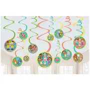 Cocomelon Spiral Paper Swirl Handing Decorations 12 Pack