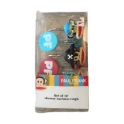 Paul Frank Monkey Shower Curtain Rings Pirate Swimmer Bathtub Bathroom