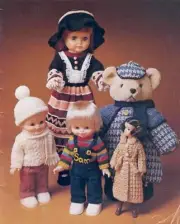 Vintage Doll Knitting Pattern Patons #C38/23 Fashion Designs for Dolls 28-61cm