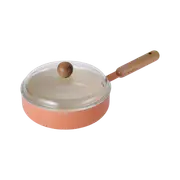 Neoflam Atelier 24cm Wok pan Induction with glass lid Orange