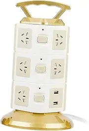 POPETPOP USB Power Strip Tower Multifunctional Outlet with Ac USB Ports Power Cord Compact Safe for Home Travel Use Overload Protection Space Saving