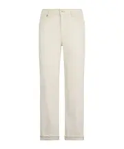 Embossed Patch Denim Jeans 26,27,28,29,30,31 White