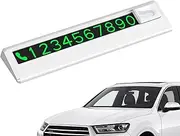 1 Pcs Parking Number Plate - Temporary Car Parking Card Number Plate | Waterproof Parking Phone Number Plate with Traceless Glue, Car Temporary Parking Plate Perfect for Car Dashboard SUV
