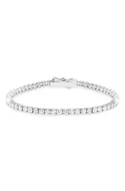 Crislu Cubic Zirconia Tennis Bracelet in Platinum at Nordstrom, Size 7.5