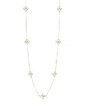 Roberto Coin 18K Yellow Gold Cialoma Diamond Openwork Flower Statement Necklace, 33