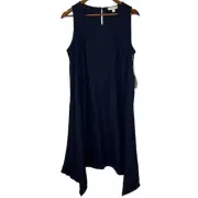 Cynthia Rowley Women's Navy Sleeveless Linen Dress Size L NEW