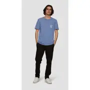 Replay Mens Graphic Tee Top Murble Cotton Jersey T-Shirt Blue
