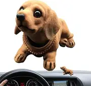 Bobble Head Dog - Funny Dog Figurine, Car Dashboard Decoration | Car Collectible Dachshund Figurine with Attractive and Cute Design, Desktop Adorable Nodding Dog for Car Dashboard, 6.2x3.5x3.9inch