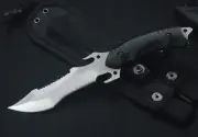 NEW PREDATOR Silver Fixed Knife Blade Camping Hunting Tactical Straight Knives