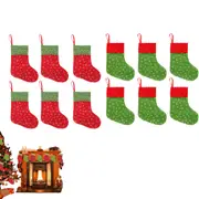 12Pcs Snowflake Christmas Stockings for Home Christmas Tree Party Decor Family Christmas Holiday Xmas Gift