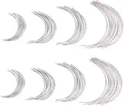 BATHVEVE 96pcs Metal Big Eye Curved Needles Sewing for Carpet Leather Mattress DIY Crafts