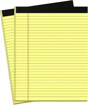 Legal Pads Writing Pads 8.5 x 11.75 Inch Wide Ruled Note Pads Lined Both Sided Notepad for Home, School, Office Use, 80gsm Perforated Paper - Sturdy Cardboard Backing Support, 2 Pack (30 Sheets/Pad)