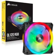 Corsair CO-9050097-WW iCUE QL120 RGB 120mm PWM Black Fan Single Pack PC Case Cooling Fan