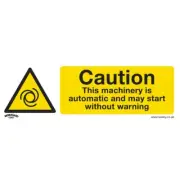 Sealey Warning Safety Sign - Caution Automatic Machinery - Rigid Plastic - Pack