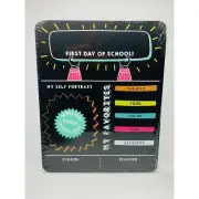 Colorful First Day of School Chalk Board