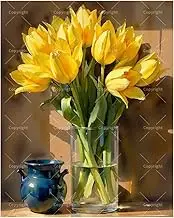 TAOPAOLAB Botanical Decor Paint by Numbers Kit for Adults - DIY Yellow Tulip Bouquet Still Life Painting on Canvas 16x20In, Acrylic Paint Set, Suitable for Beginners, Art for Home Decoration or Gifts