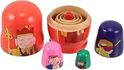 Abaodam 5 Pcs Wooden Russian Nesting Dolls to West Characters for Educational Play Birthday Party Favors Cultural Enrichment Safe and Design