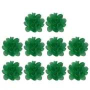 10Pcs 2" Chiffon Flowers Fabric Flower Sewing Fabric Appliques Dark Green