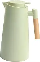 Generic 1L Vacuum Flask with Wood Handle for Coffee and Tea Gifts, Light Green