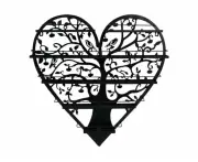 60cm Metal Tree Of Life Heart Shape Wall Art Plaque Home Decor Hanging Family